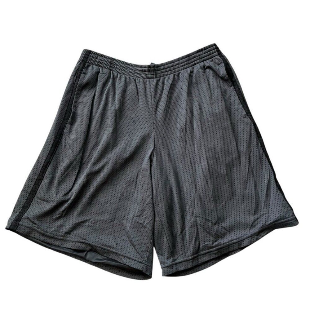 Champion Mens XL Gray Basketball Shorts Quick Dry Stretch Pockets Drawstring